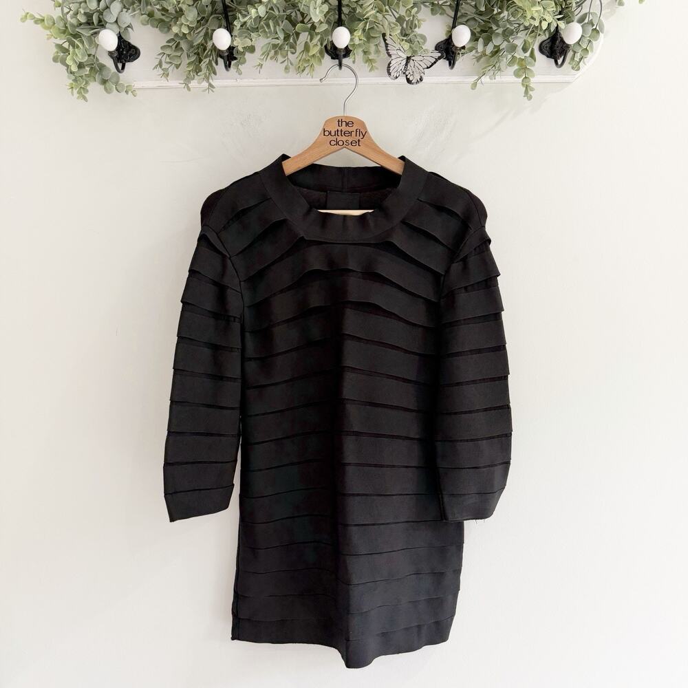 Lanvin Designer Black Bondage Long Sleeve Blouse Quiet Luxury Large N5806
